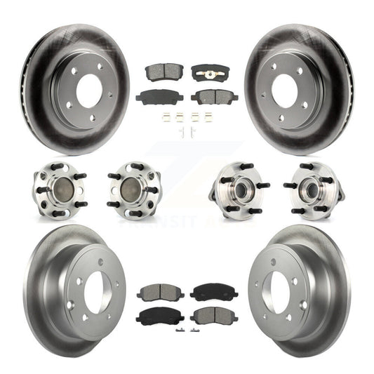 [Avant + Arrière] Kit d'ensemble roulement de roue et moyeu pour 2009 Dodge Caliber SXT avec Drum rear brakes Non-ABS KBB-112078