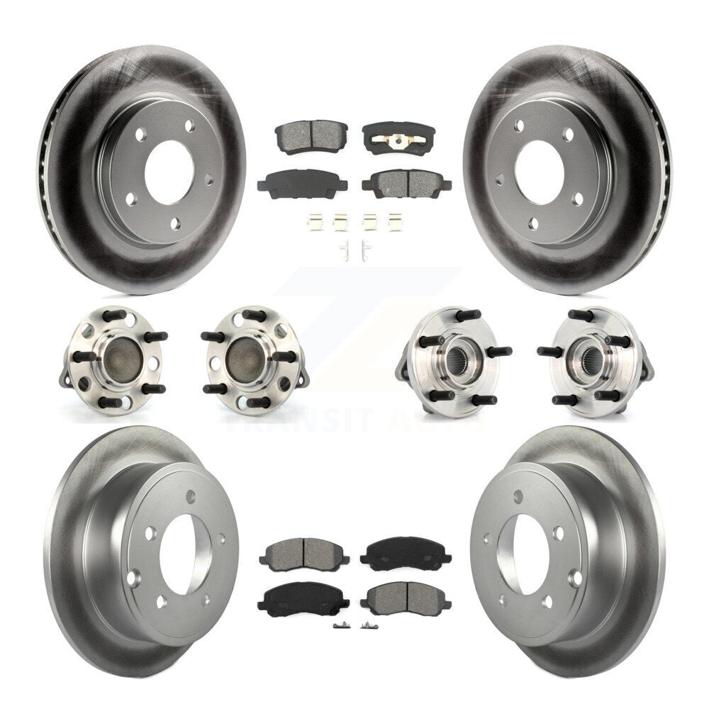 [Avant + Arrière] Kit d'ensemble roulement de roue et moyeu pour 2009 Dodge Caliber SXT avec Drum rear brakes 4-Wheel ABS KBB-112081