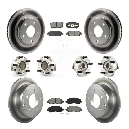 [Avant + Arrière] Kit d'ensemble roulement de roue et moyeu pour 2009 Dodge Caliber SXT avec Drum rear brakes 4-Wheel ABS KBB-112081