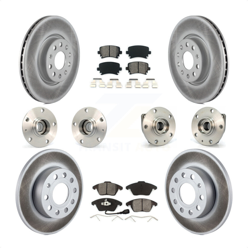 [Avant + Arrière] Kit d'ensemble roulement de roue et moyeu pour 2008 Audi A3 FWD From Chassis VIN #8P8057779 KBB-112093 par Transit Auto