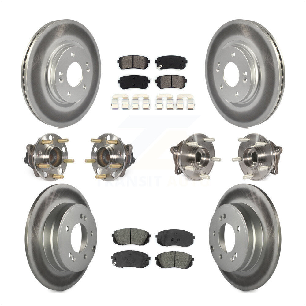 [Avant + Arrière] Kit d'ensemble roulement de roue et moyeu pour 2015 Hyundai Sonata GAS engine avec Manual Parking KBB-112250 par Transit Auto