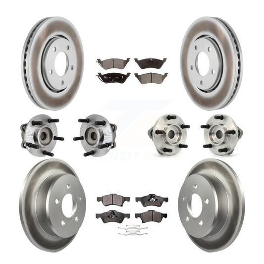 [Avant + Arrière] Kit d'ensemble roulement de roue et moyeu pour 2003-2004 Dodge Caravan Drum rear brakes avec Non-ABS KBB-112547