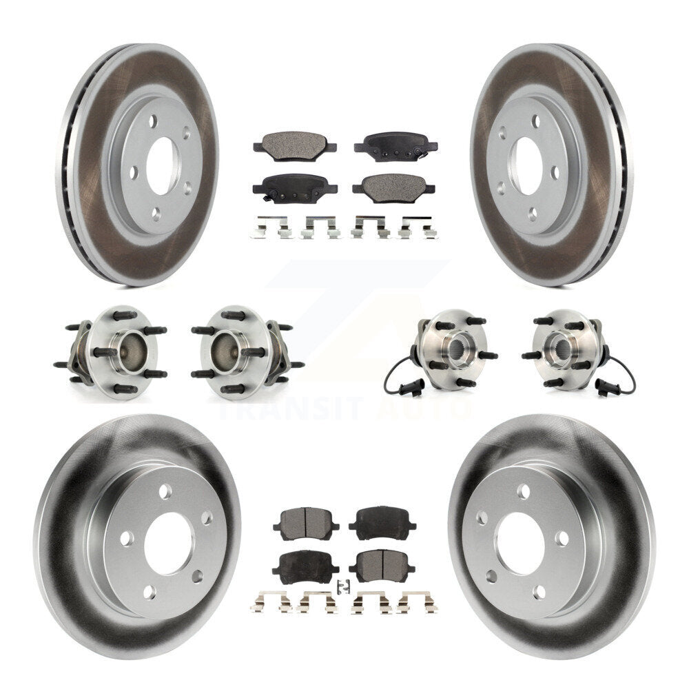 [Avant + Arrière] Kit d'ensemble roulement de roue et moyeu pour Chevrolet Malibu Pontiac G6 avec 276mm Diameter Rotor KBB-112586