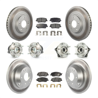 [Avant + Arrière] Kit d'ensemble roulement de roue et moyeu pour 2013-2014 Hyundai Santa Fe FWD avec 3.3L avec ABS Brakes KBB-112639 par Transit Auto