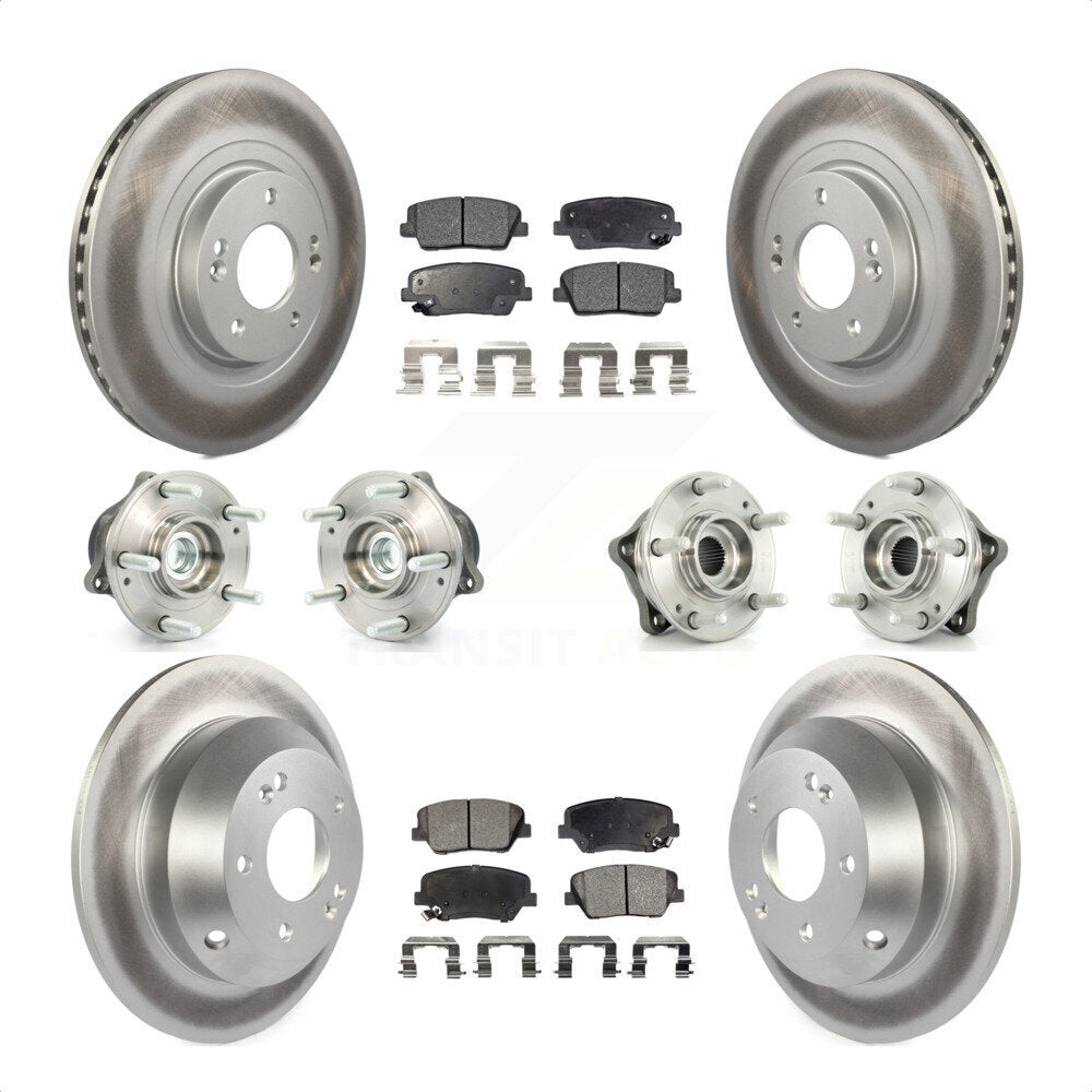 [Avant + Arrière] Kit d'ensemble roulement de roue et moyeu pour 2013-2014 Hyundai Santa Fe Sport FWD avec 2.4L 2.0L KBB-112640 par Transit Auto