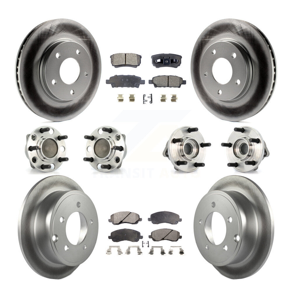 [Avant + Arrière] Kit d'ensemble roulement de roue et moyeu pour 2009 Dodge Caliber SXT avec Drum rear brakes Non-ABS KBB-112645