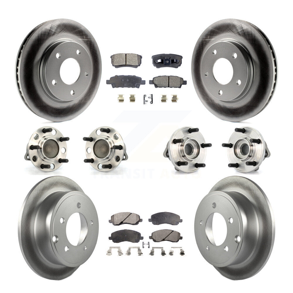 [Avant + Arrière] Kit d'ensemble roulement de roue et moyeu pour 2009 Dodge Caliber SXT avec Drum rear brakes 4-Wheel ABS KBB-112648