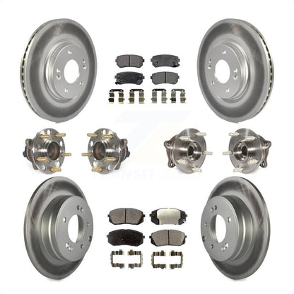 [Avant + Arrière] Kit d'ensemble roulement de roue et moyeu pour 2015 Hyundai Sonata GAS engine avec Manual Parking KBB-112825 par Transit Auto