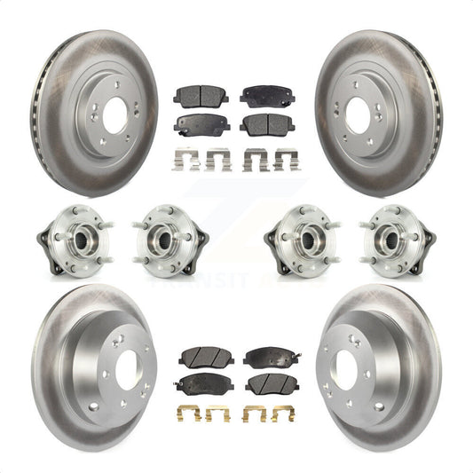 [Avant + Arrière] Kit d'ensemble roulement de roue et moyeu pour 2013-2014 Hyundai Santa Fe AWD avec 3.3L avec ABS Brakes KBB-112871 par Transit Auto
