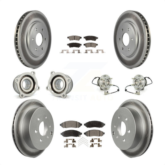 [Avant + Arrière] Kit d'ensemble roulement de roue et moyeu pour Nissan Frontier Xterra Suzuki Equator KBB-112909 par Transit Auto