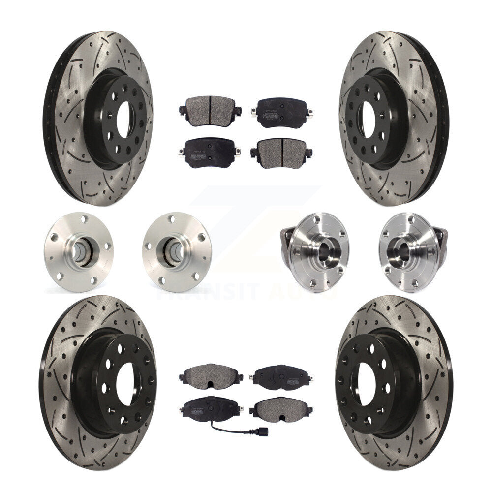 [Avant + Arrière] Kit d'ensemble roulement de roue et moyeu pour 2015-2018 Volkswagen GTI sans Performance Package KBB-113506