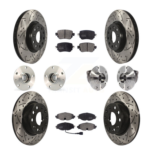 [Avant + Arrière] Kit d'ensemble roulement de roue et moyeu pour 2015-2018 Volkswagen GTI sans Performance Package KBB-113506