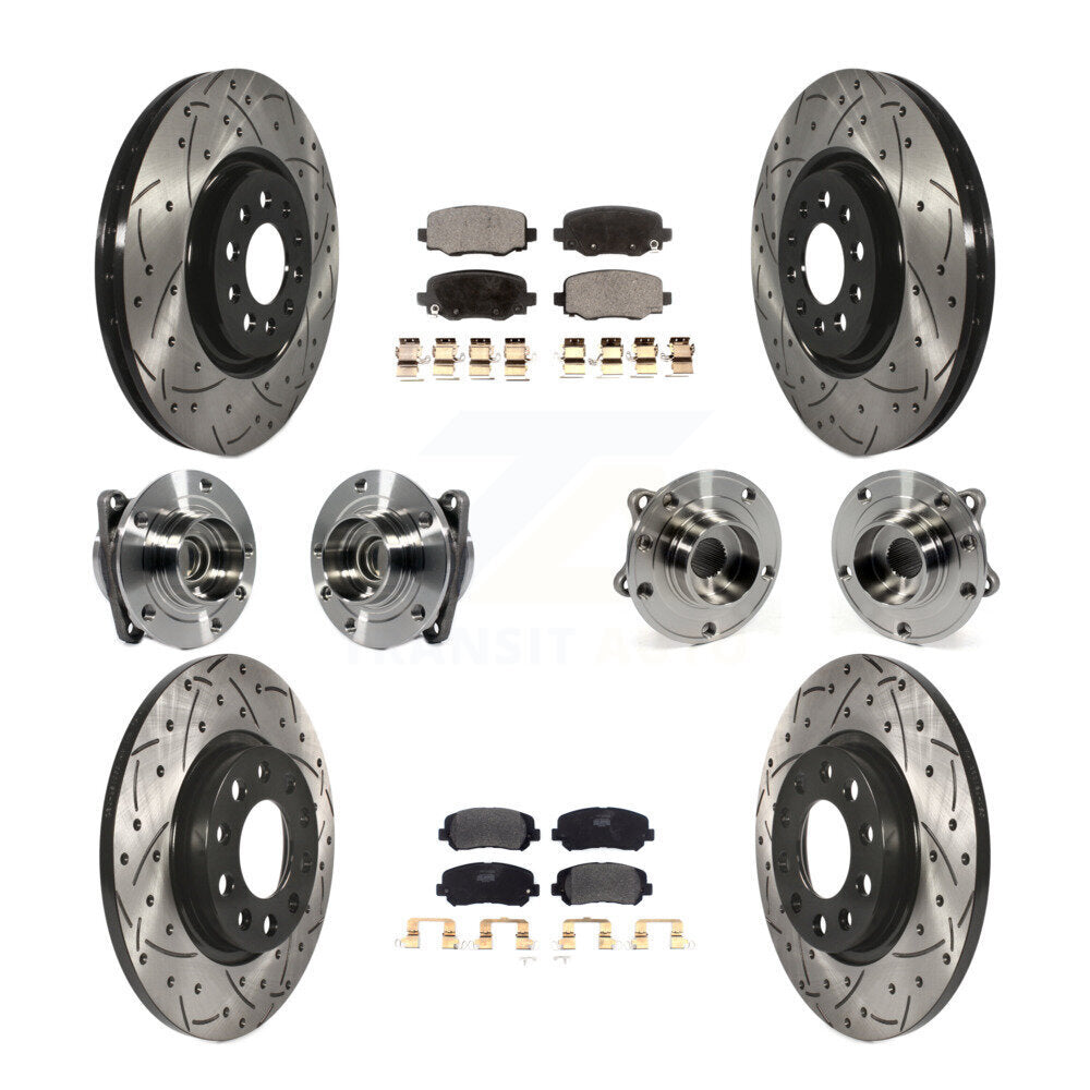 [Avant + Arrière] Kit d'ensemble roulement de roue et moyeu pour 2015-2017 Chrysler 200 FWD avec 330mm Diameter Rotor KBB-113519