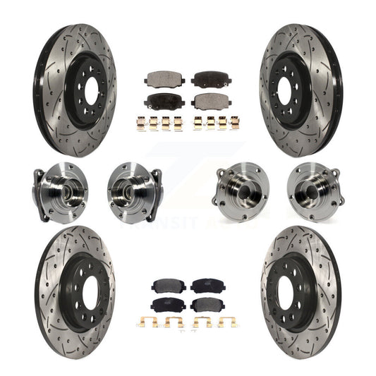 [Avant + Arrière] Kit d'ensemble roulement de roue et moyeu pour 2015-2017 Chrysler 200 FWD avec 330mm Diameter Rotor KBB-113519