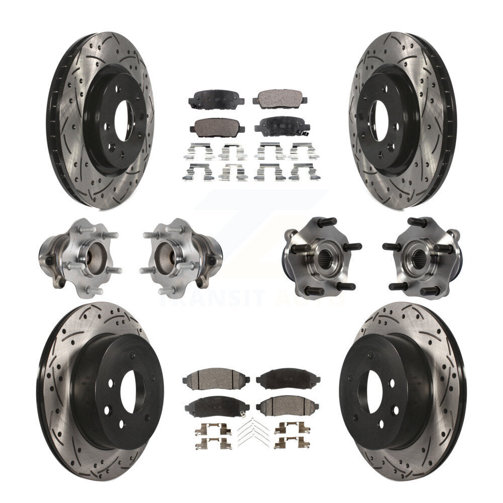 [Avant + Arrière] Kit d'ensemble roulement de roue et moyeu pour 2015 Nissan LEAF Vehicles Manufactured In Japan KBB-113527