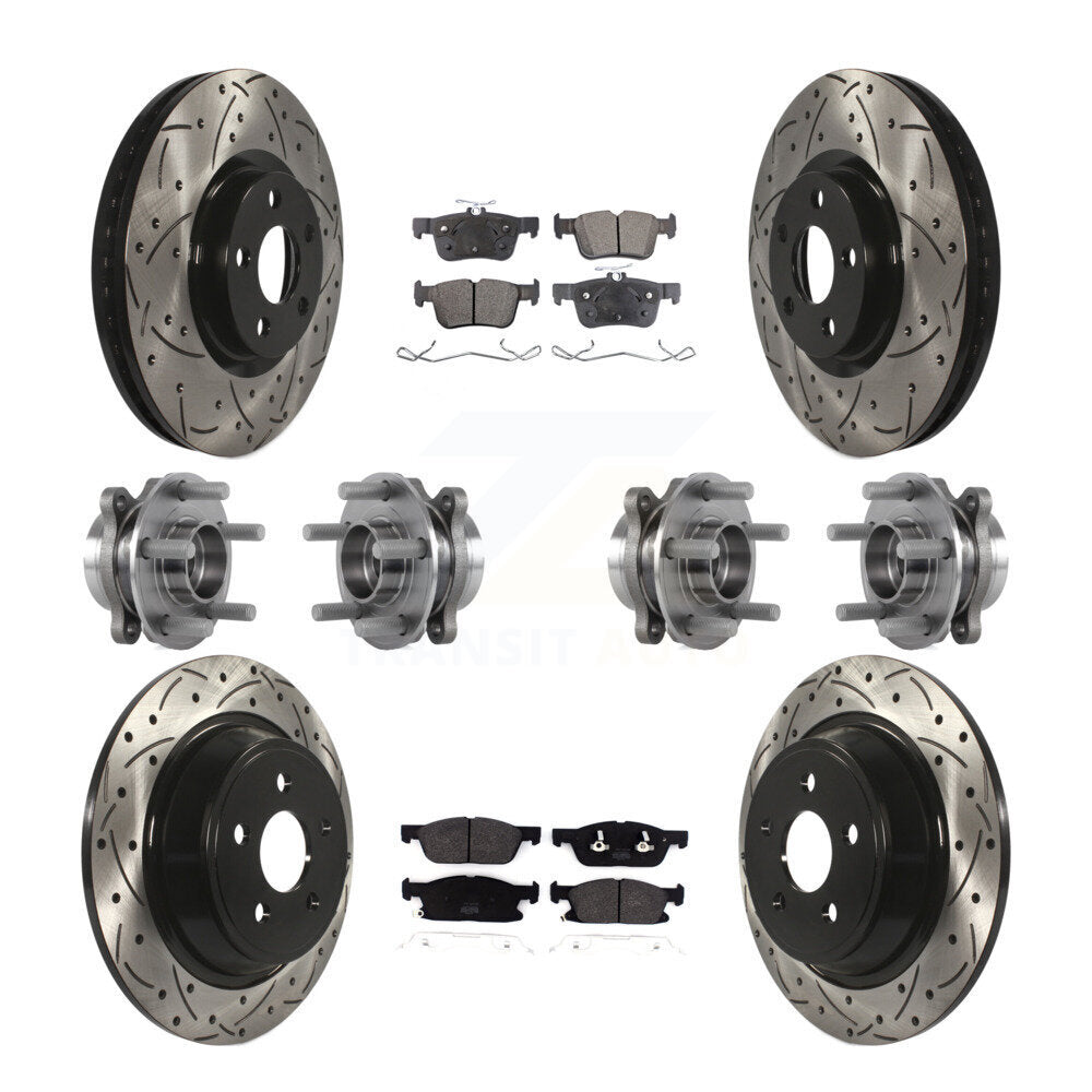 [Avant + Arrière] Kit d'ensemble roulement de roue et moyeu pour 2018 Lincoln Continental AWD avec 316mm Diameter Rotor KBB-113541