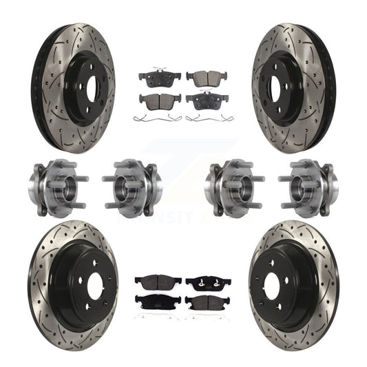 [Avant + Arrière] Kit d'ensemble roulement de roue et moyeu pour 2018 Lincoln Continental AWD avec 316mm Diameter Rotor KBB-113541