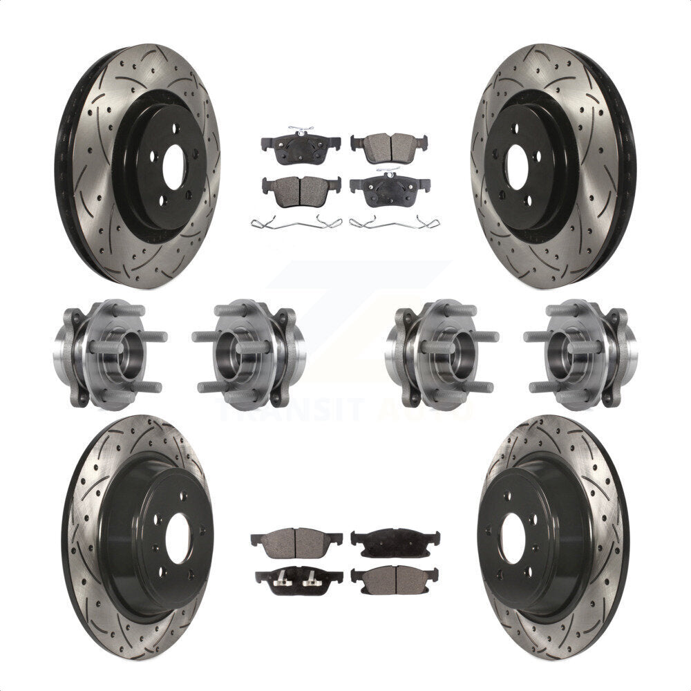 [Avant + Arrière] Kit d'ensemble roulement de roue et moyeu pour 2017 Lincoln MKX AWD avec 14mm Wheel Lugs KBB-113542 par Transit Auto