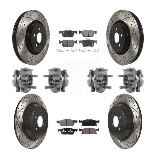 [Avant + Arrière] Kit d'ensemble roulement de roue et moyeu pour 2017 Lincoln MKX AWD avec 14mm Wheel Lugs KBB-113542 par Transit Auto