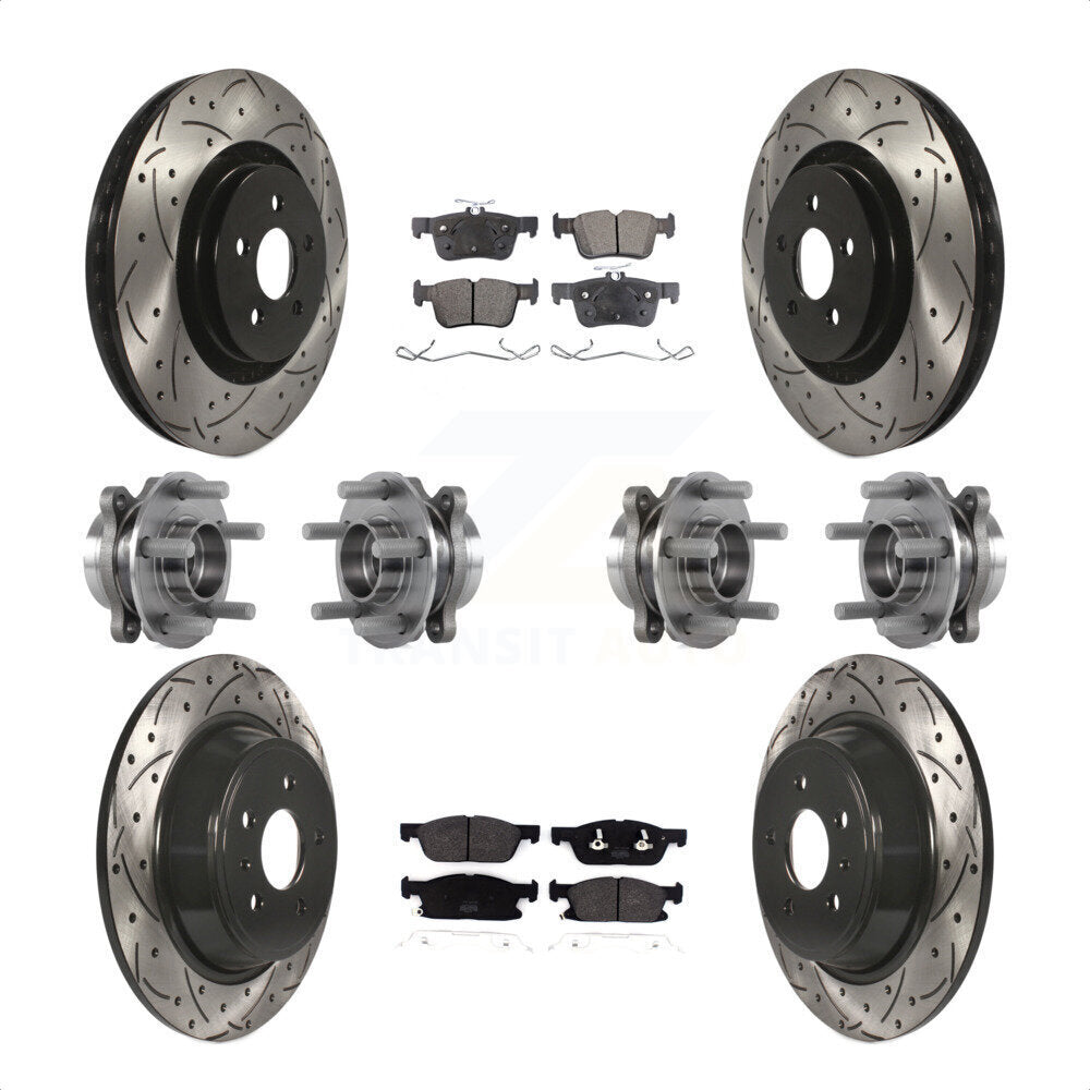 [Avant + Arrière] Kit d'ensemble roulement de roue et moyeu pour 2017 Lincoln Continental AWD avec 14mm Wheel Lugs KBB-113544 par Transit Auto