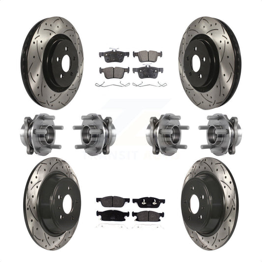 [Avant + Arrière] Kit d'ensemble roulement de roue et moyeu pour 2017 Lincoln Continental AWD avec 14mm Wheel Lugs KBB-113544 par Transit Auto