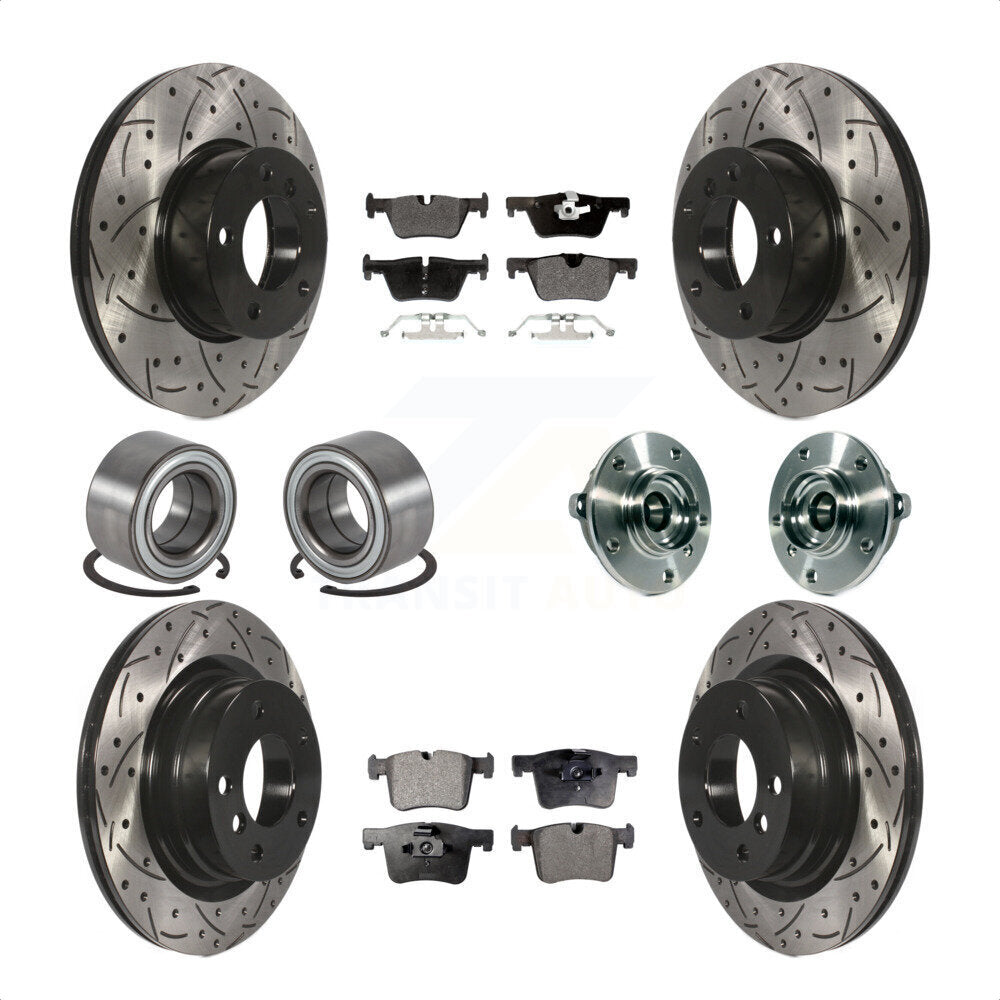 [Avant + Arrière] Kit d'ensemble roulement de roue et moyeu pour 2015-2016 BMW 228i xDrive sans Blue Painted Calipers KBB-113571 par Transit Auto