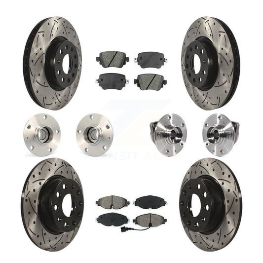 [Avant + Arrière] Kit d'ensemble roulement de roue et moyeu pour 2015-2018 Volkswagen GTI sans Performance Package KBB-113576