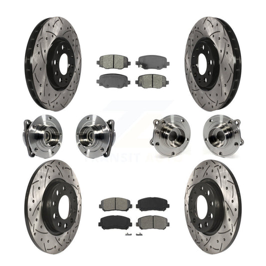 [Avant + Arrière] Kit d'ensemble roulement de roue et moyeu pour 2015-2017 Chrysler 200 FWD avec 305mm Diameter Rotor KBB-113586