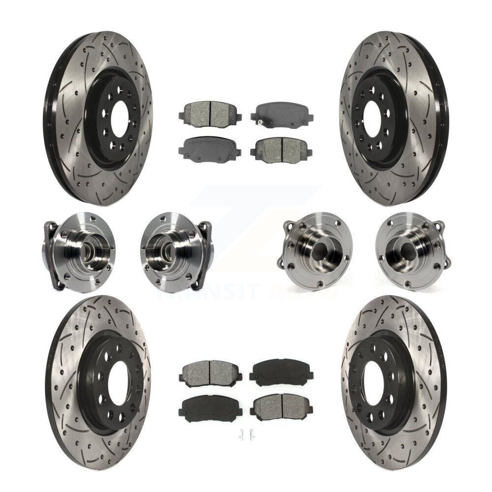 [Avant + Arrière] Kit d'ensemble roulement de roue et moyeu pour 2015-2017 Chrysler 200 FWD avec 330mm Diameter Rotor KBB-113587
