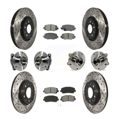 [Avant + Arrière] Kit d'ensemble roulement de roue et moyeu pour 2015-2017 Chrysler 200 FWD avec 330mm Diameter Rotor KBB-113587