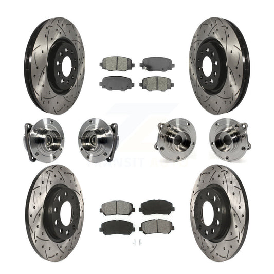[Avant + Arrière] Kit d'ensemble roulement de roue et moyeu pour 2015-2017 Chrysler 200 FWD avec 330mm Diameter Rotor KBB-113587