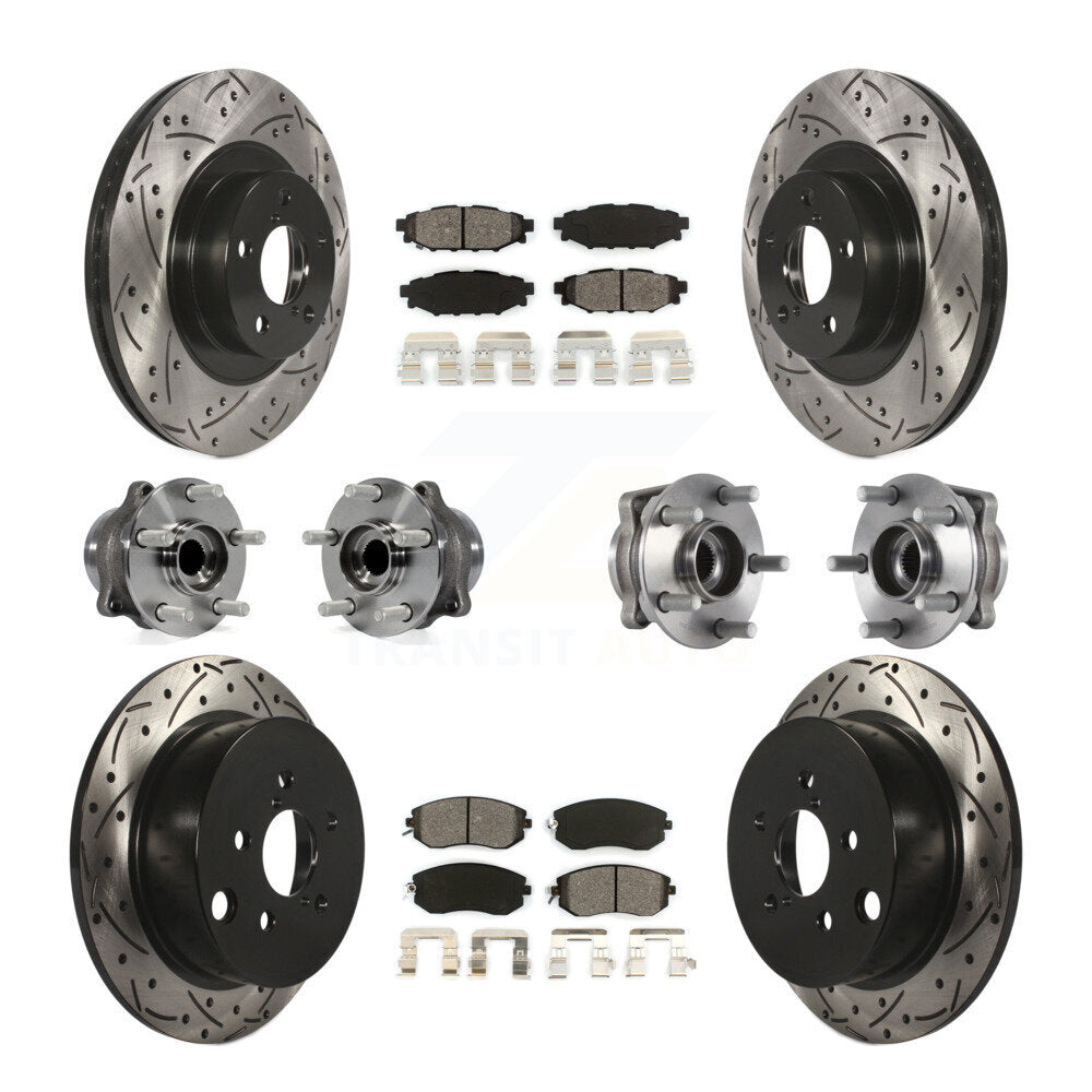 [Avant + Arrière] Kit d'ensemble roulement de roue et moyeu pour Subaru Forester Crosstrek XV avec 292mm Diameter Rotor KBB-113589