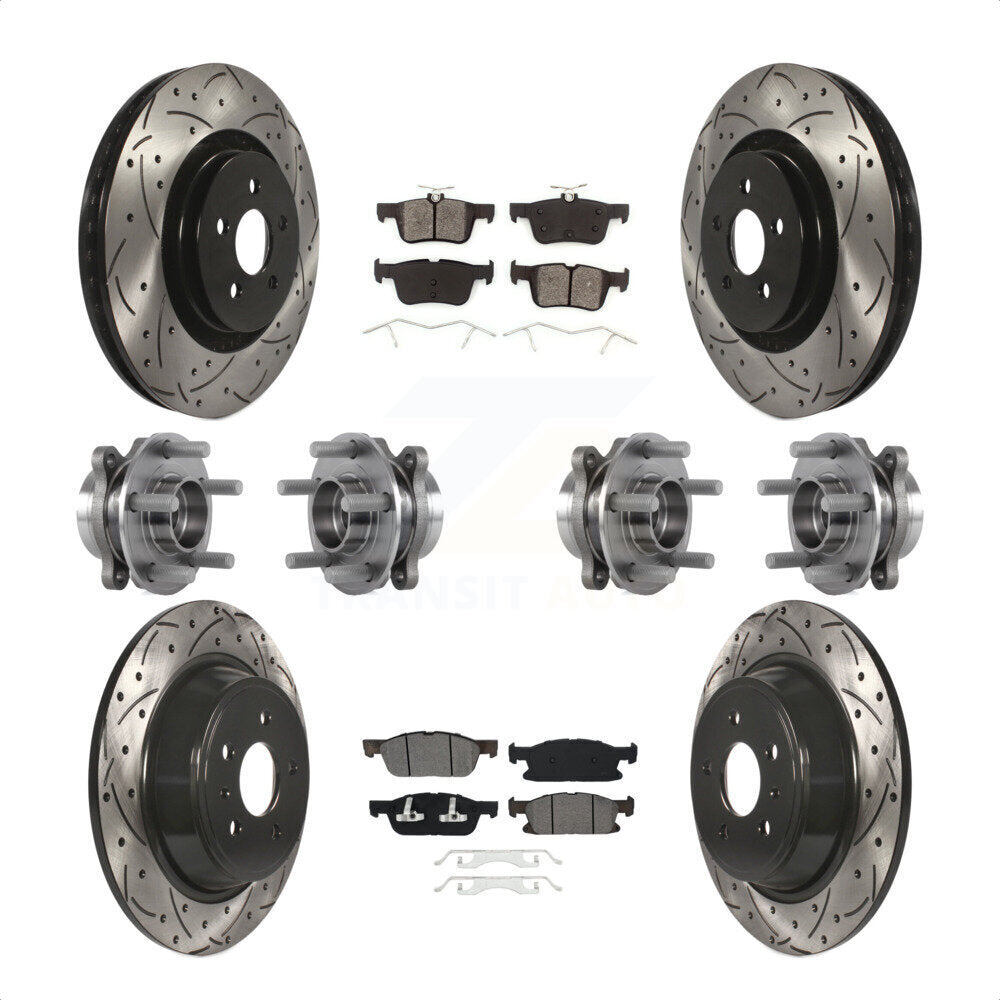 [Avant + Arrière] Kit d'ensemble roulement de roue et moyeu pour 2017 Lincoln MKX AWD avec 14mm Wheel Lugs KBB-113604 par Transit Auto