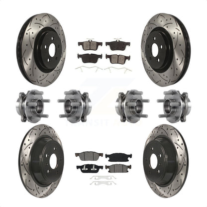 [Avant + Arrière] Kit d'ensemble roulement de roue et moyeu pour 2017 Lincoln MKX AWD avec 14mm Wheel Lugs KBB-113604 par Transit Auto