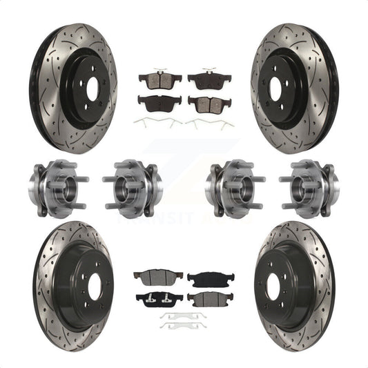 [Avant + Arrière] Kit d'ensemble roulement de roue et moyeu pour 2017 Lincoln MKX AWD avec 14mm Wheel Lugs KBB-113604 par Transit Auto