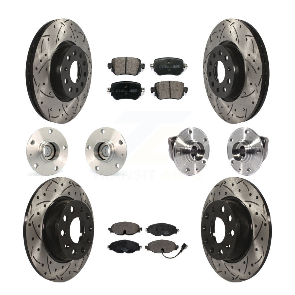 [Avant + Arrière] Kit d'ensemble roulement de roue et moyeu pour 2015-2018 Volkswagen GTI sans Performance Package KBB-113626