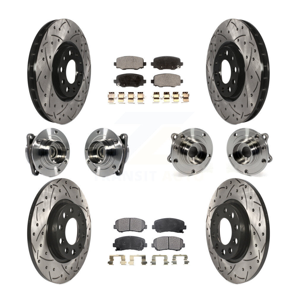 [Avant + Arrière] Kit d'ensemble roulement de roue et moyeu pour 2015-2017 Chrysler 200 FWD avec 305mm Diameter Rotor KBB-113638
