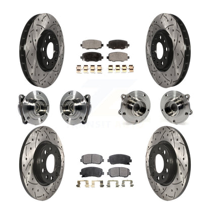 [Avant + Arrière] Kit d'ensemble roulement de roue et moyeu pour 2015-2017 Chrysler 200 FWD avec 305mm Diameter Rotor KBB-113638