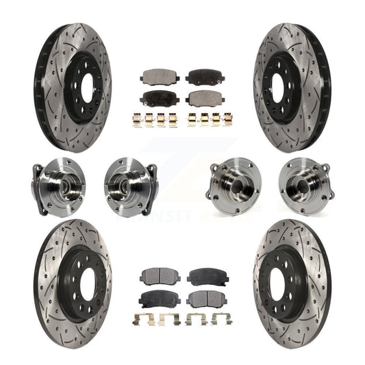 [Avant + Arrière] Kit d'ensemble roulement de roue et moyeu pour 2015-2017 Chrysler 200 FWD avec 305mm Diameter Rotor KBB-113638