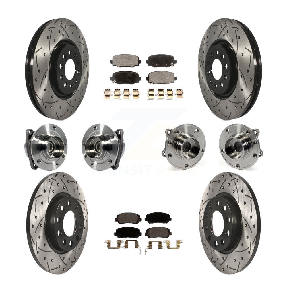 [Avant + Arrière] Kit d'ensemble roulement de roue et moyeu pour 2015-2017 Chrysler 200 FWD avec 330mm Diameter Rotor KBB-113639