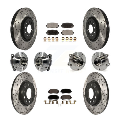 [Avant + Arrière] Kit d'ensemble roulement de roue et moyeu pour 2015-2017 Chrysler 200 FWD avec 330mm Diameter Rotor KBB-113639