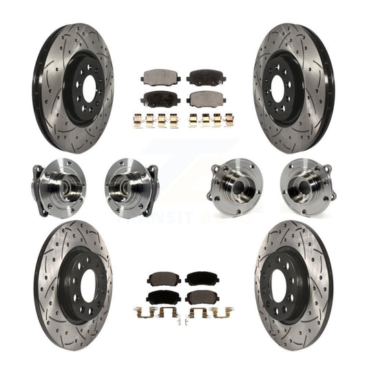 [Avant + Arrière] Kit d'ensemble roulement de roue et moyeu pour 2015-2017 Chrysler 200 FWD avec 330mm Diameter Rotor KBB-113639
