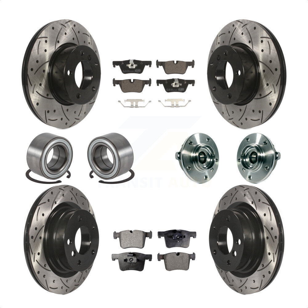 [Avant + Arrière] Kit d'ensemble roulement de roue et moyeu pour 2015-2016 BMW 228i xDrive sans Blue Painted Calipers KBB-113691 par Transit Auto