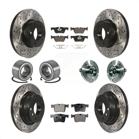 [Avant + Arrière] Kit d'ensemble roulement de roue et moyeu pour 2015-2016 BMW 228i xDrive sans Blue Painted Calipers KBB-113691 par Transit Auto