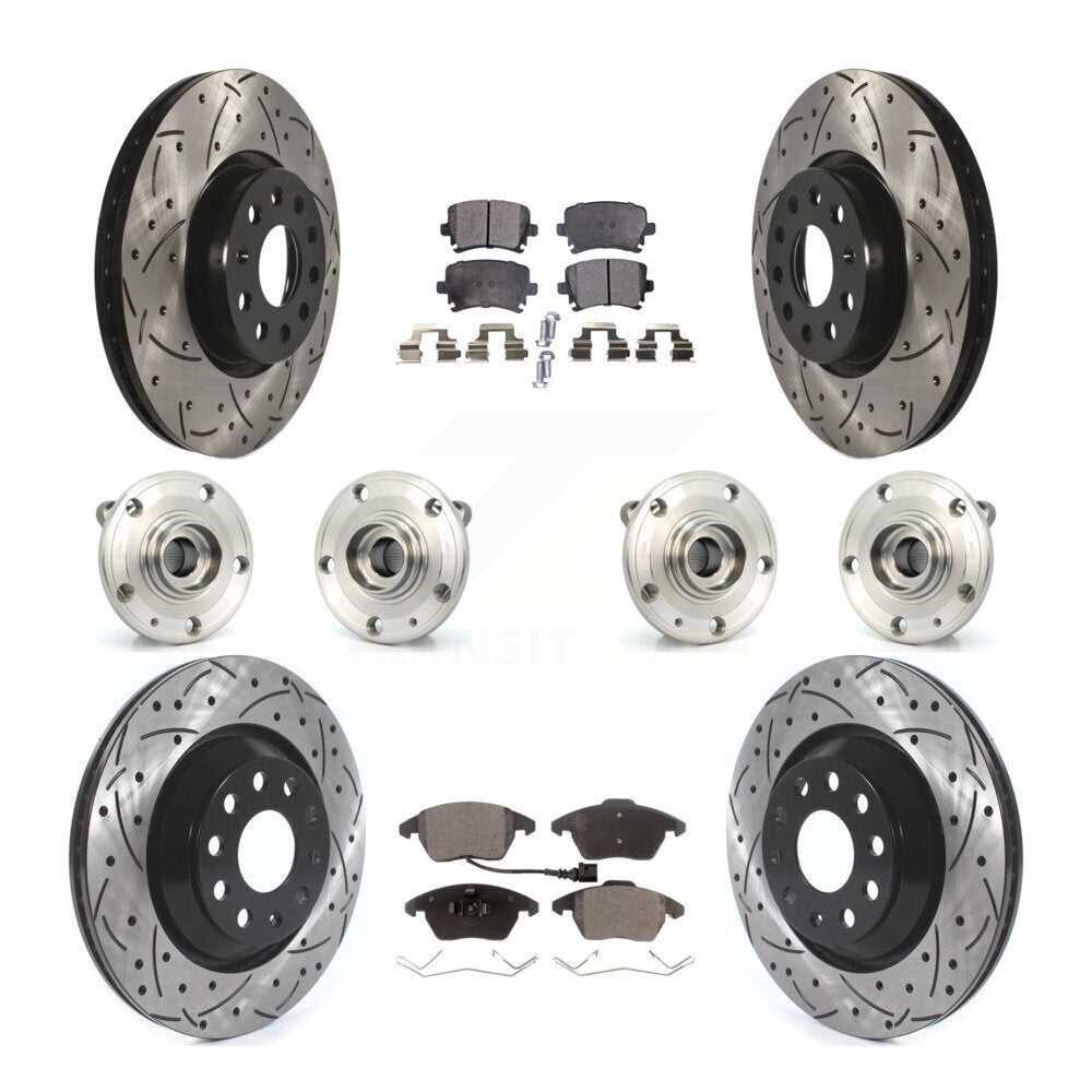 [Avant + Arrière] Kit d'ensemble roulement de roue et moyeu pour 2009-2010 Volkswagen Passat CC AWD avec 312mm Diameter Rotor KBB-114507