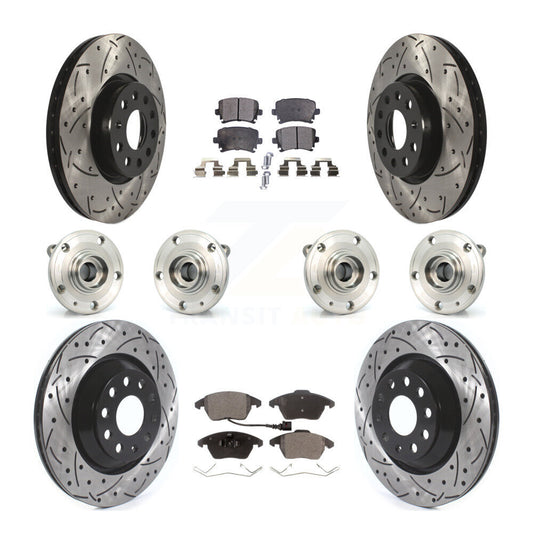 [Avant + Arrière] Kit d'ensemble roulement de roue et moyeu pour 2009-2010 Volkswagen Passat CC AWD avec 312mm Diameter Rotor KBB-114507