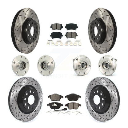 [Avant + Arrière] Kit d'ensemble roulement de roue et moyeu pour 2009-2010 Volkswagen Passat CC FWD avec 312mm Diameter Rotor KBB-114539