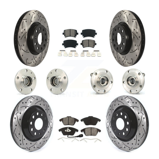 [Avant + Arrière] Kit d'ensemble roulement de roue et moyeu pour 2009-2010 Volkswagen Passat CC FWD avec 312mm Diameter Rotor KBB-114539