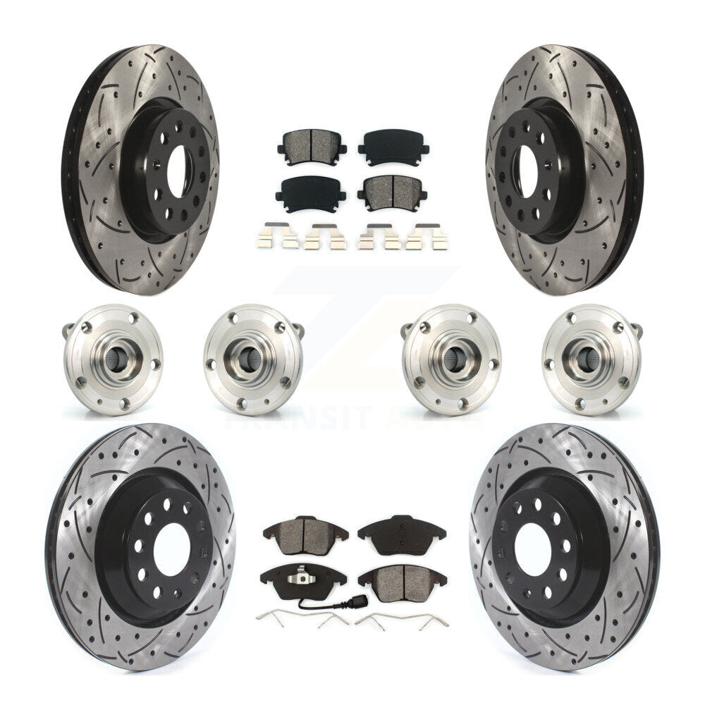 [Avant + Arrière] Kit d'ensemble roulement de roue et moyeu pour 2009-2010 Volkswagen Passat CC AWD avec 312mm Diameter Rotor KBB-114544