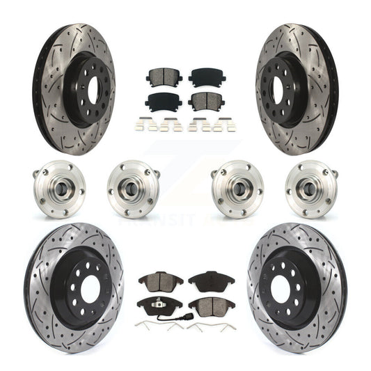 [Avant + Arrière] Kit d'ensemble roulement de roue et moyeu pour 2009-2010 Volkswagen Passat CC AWD avec 312mm Diameter Rotor KBB-114544